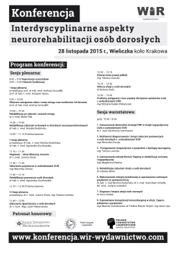 pobierz: 2015.11.28. Wieliczka konferencja program