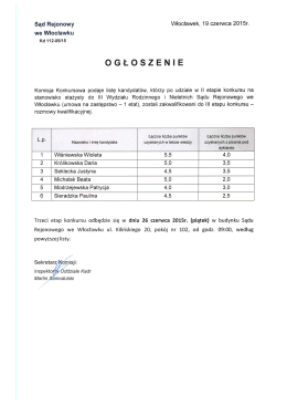 ogłoszenie - Sąd Rejonowy we Włocławku