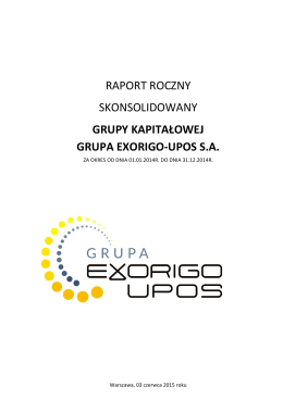 Raport roczny - Exorigo Upos