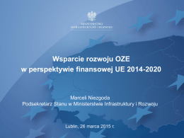 Wsparcie rozwoju OZE w perspektywie finansowej UE 2014-202