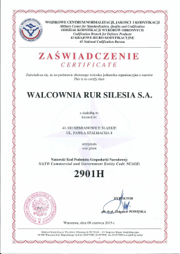 WOJSKOWE CENTRUM NORMALIZACJI, JAKOŚCI I KODYFIKACJ