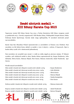 Sześć złotych medali - XIII Zduny Karate Cup 2015