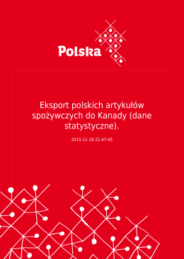 Eksport polskich artykułów spożywczych do Kanady (dane