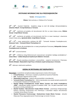 Agenda spotkania 23.11.2015