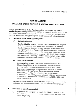 plan połączenia bakalland spółki akcyjnej z delecta spółka akcyjna