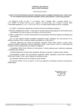 Uchwała Nr VIII/72/15 Rady Gminy Bochnia z