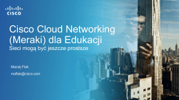 Cisco Cloud Networking (Meraki) dla Edukacji
