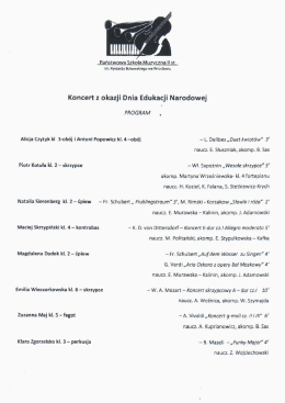 Program koncertu