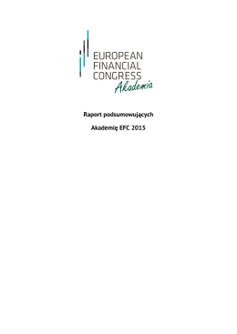 Raport Akademia EFC 2015 - SKN Pecunia Moderna