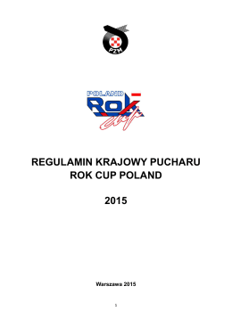 REGULAMIN PUCHARU ROK 2015 - Wersja