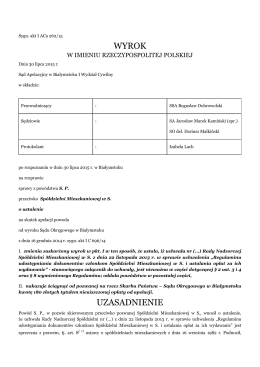 Wyrok - Portal Orzeczeń Sądu Apelacyjnego w Białymstoku