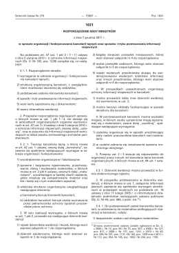 Rozporządzenie Rady Ministrów z dnia 7 grudnia 2011 r.