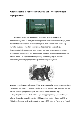 Duże drapieżniki w Polsce – niedźwiedź, wilk i
