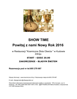 SHOW TIME Powitaj z nami Nowy Rok 2016