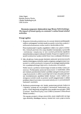 Recenzja prof. dr hab. Adam Sagan