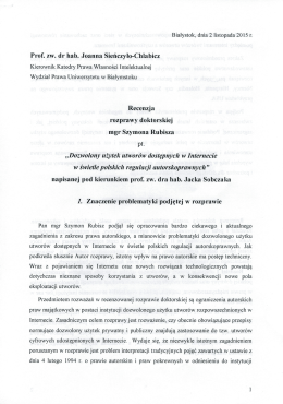 Prof. zw. dr hab. Joanna Sieńczyło-Chlabicz