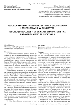 Fluorochinolony – charakterystyka grupy leków i zastosowanie w