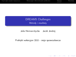 DREAM5 Challenges - Metody i rezultaty