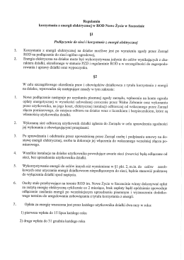 Regulamin _ korzystania z energii elektrycznej w ROD Nowe Zycie