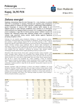 Polenergia Zielona energia! Kupuj, 36,90 PLN