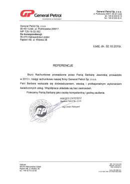 zobacz referencje - JMJ Biuro Rachunkowe