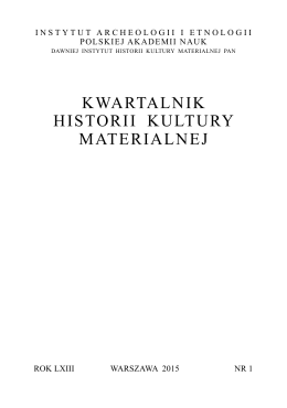 KWARTALNIK HISTORII KULTURY MATERIALNEJ