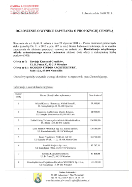 GMINA LUBOMIERZ Plac Wolności 1. 59