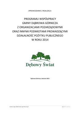 programu współpracy gminy dąbrowa górnicza z organizacjami