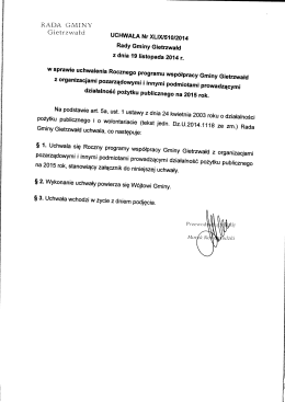 Roczny program wsp&oacute;łpracy Gminy Gietrzwałd z organizacjami
