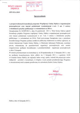 Sprawozdanie z konsultacji Programu Wsp&oacute;łpracy z organizacjami