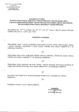 Zarządzenie nr 6/2015 Dyrektora Domu Pomocy Społecznej w