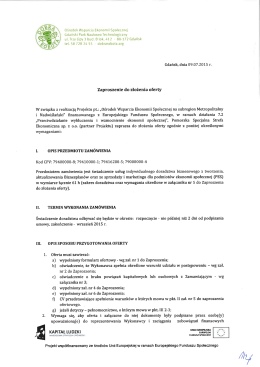 Zaproszenie - Pomorska Specjalna Strefa Ekonomiczna