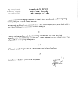 Wóji Gminy Burzeriin Zarządzenie Nr 28/2015