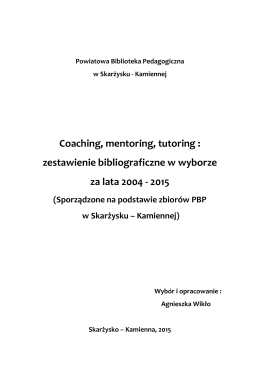 Coaching, mentoring, tutoring : zestawienie