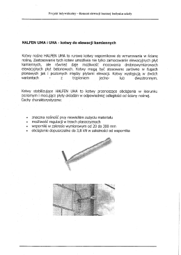 HALFEN UMA i UHĹ - kotwy do elewacji kamiennych Kotwy nośne