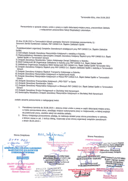 Tarnowskie Góry, dnia 23.06.2015 Porozumienie w sprawie zmiany