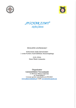 Regulamin uzupełniający - Automobilklub Nowomiejski