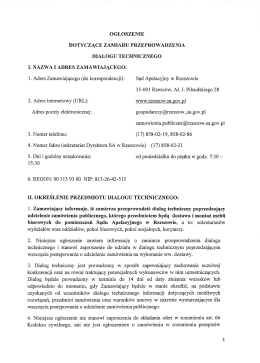 ogłoszenie dotyczące zamiaru przeprowadzenia dialogu