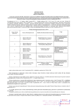 OBWIESZCZENIE Wójta Gminy Łabowa z dnia 22 września 2015 r