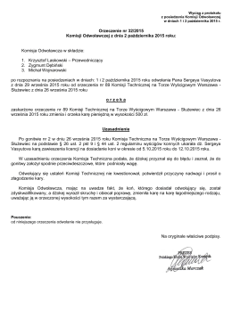 Orzeczenie KO nr 32.2015 z 02.10.2015 – Sergey
