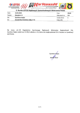 DECYZJA nr 3 - Rajd Karkonoski