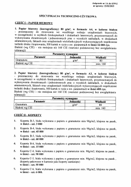 CZĘŚC I - PAPIER BIUROWY