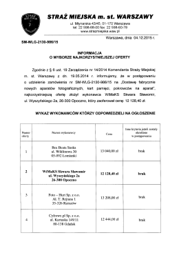 Informacja o wyborze najkorzystniejszej oferty (04.12.2015 r.)