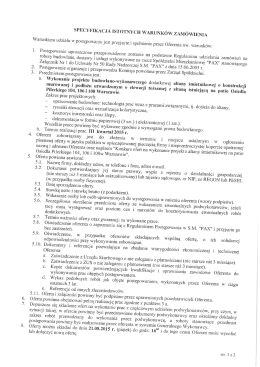 SPECYFIKACJA ISTOTNYCH WARUNK&Oacute;W ZAM&Oacute;WIENIA