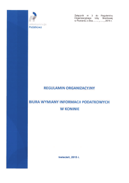 Regulamin organizacyjny Biura Wymiany Informacji Podatkowej w