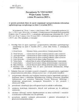 Zarządzenie Nr VII/116/2015