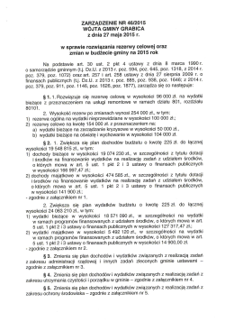 ZABZĄDZENIE NR 46/2015 WOJTA GMINY GRABICA
