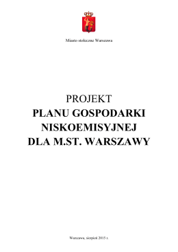 Projekt Planu gospodarki niskoemisyjnej dla m.st. Warszawy