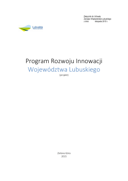 Program Rozwoju Innowacji Województwa Lubuskiego