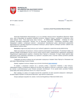 Pismo Marszałka Wojew&oacute;dztwa Mazowieckiego.
